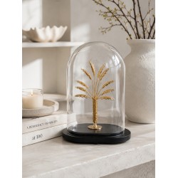 J-Line Decoratieve Stolp Palm Tree Glas Goud/Zwart Small
